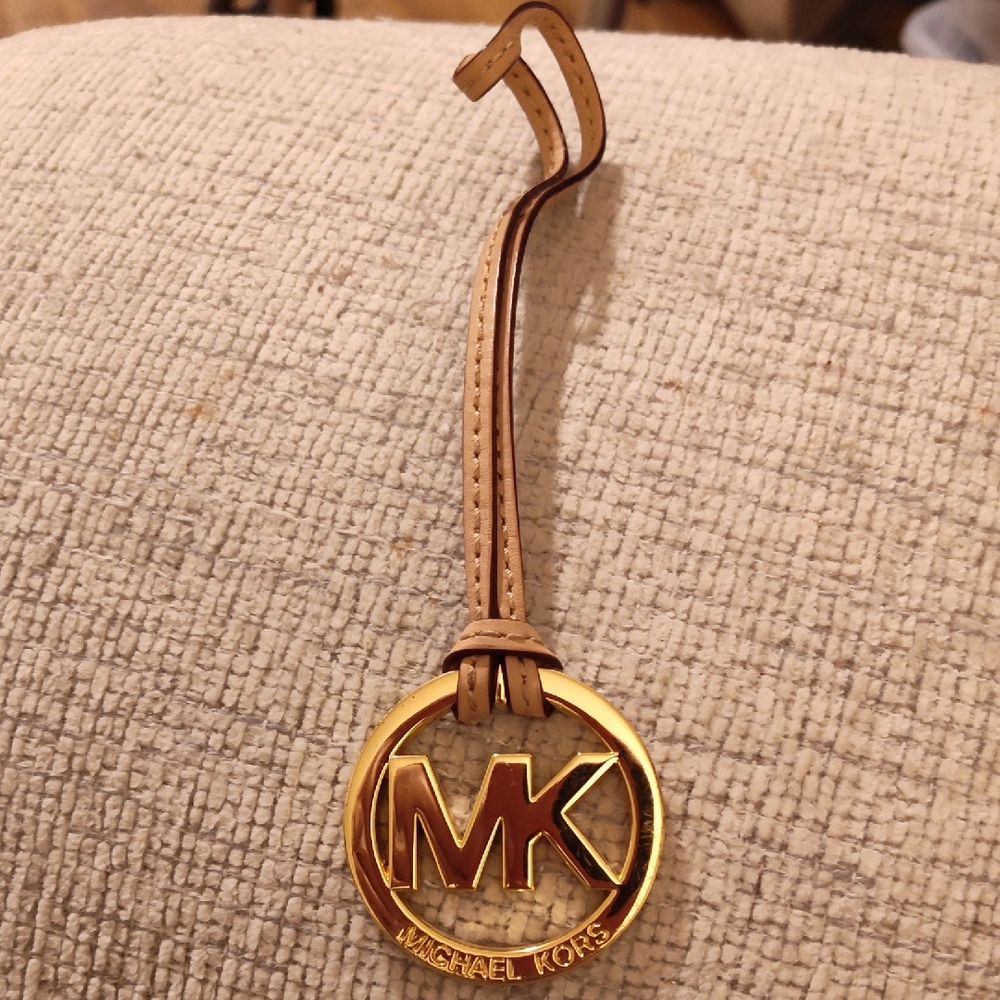Michael Kors Gold Medallion Logo Initials For Your Purse Or Bag Charm Metal